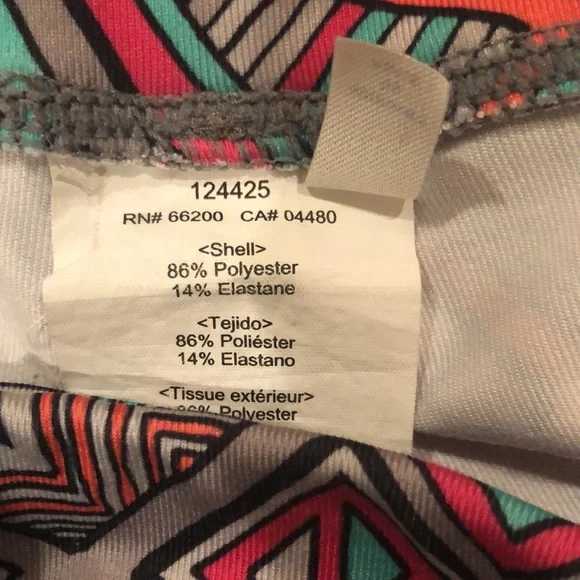 ASICS Leggings Geometric green, Peach, Pink design size SMALL - Picture 5 of 8